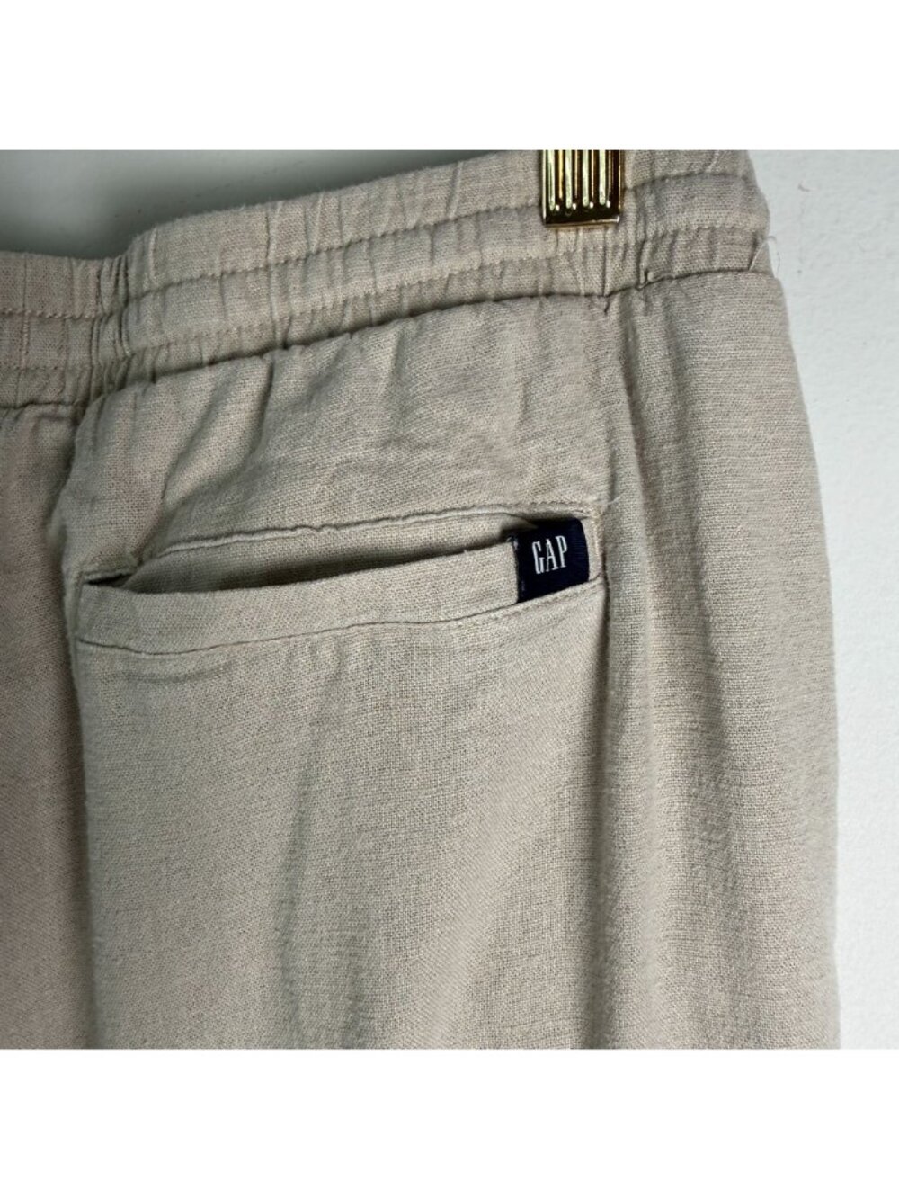 Gap Vintage Womens Linen Blend Pull On Wide Leg Pants Tan Size XS Y2K - Picture 4 of 7